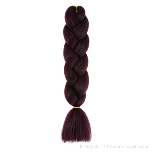 DTL Factory Wholesale Hot Selling Single Color 48 Inch Synthetic Braiding Hair Jumbo Crochet Heat Fiber Braiding Hair Extensions